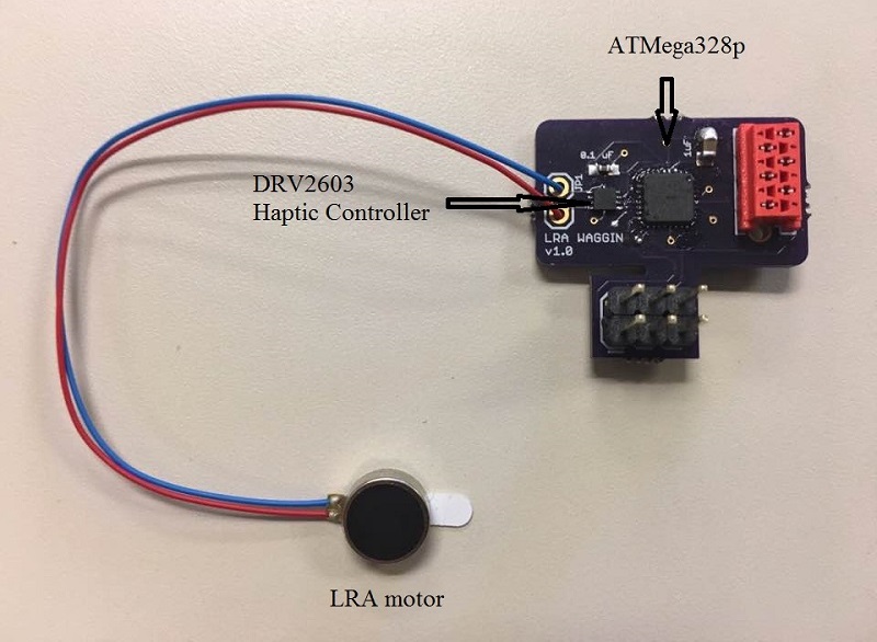 Custom vibration board with a LRA motor.